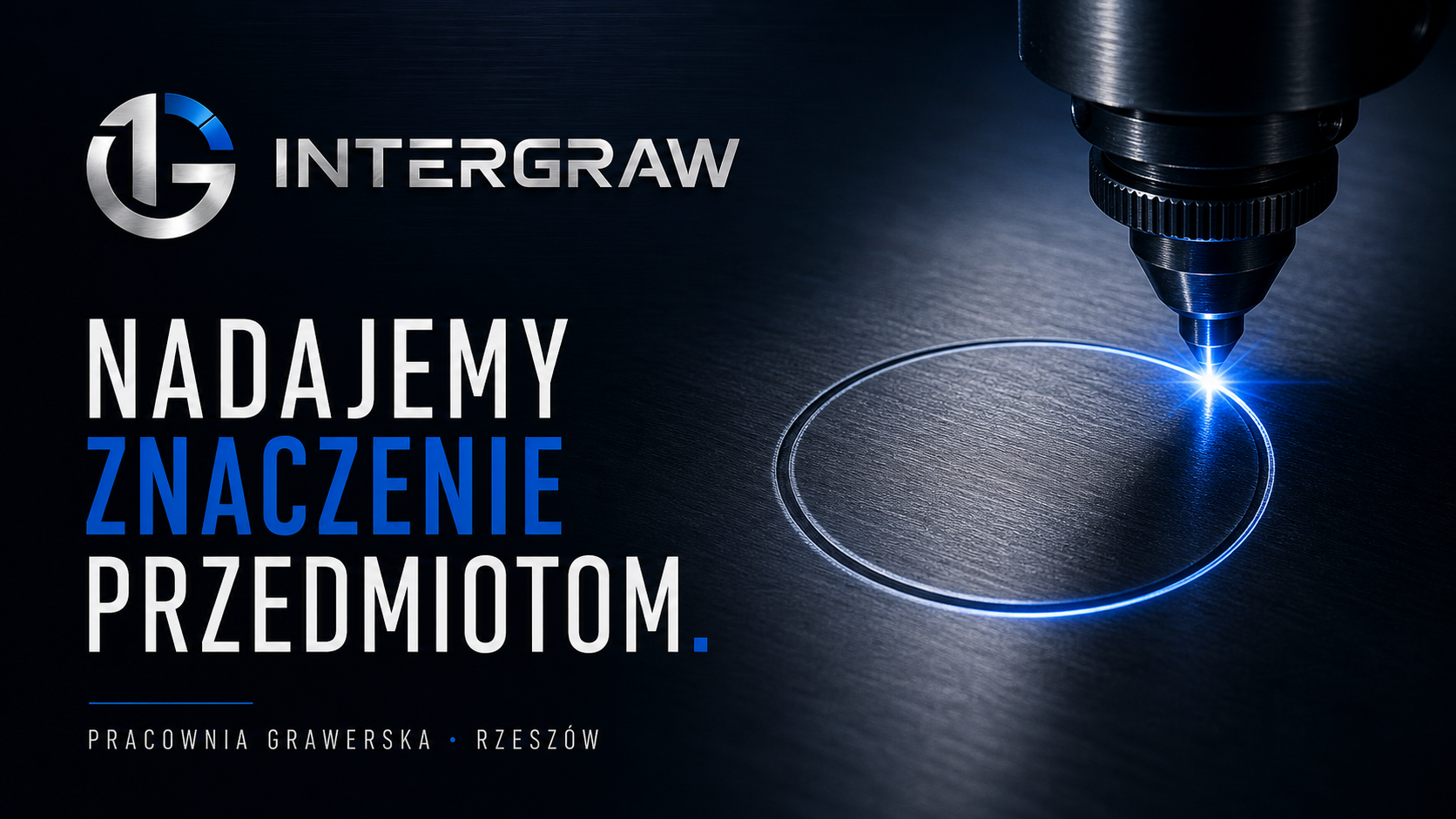 InterGraw — Nadajemy znaczenie przedmiotom. Niebieski laser grawerujący metal.